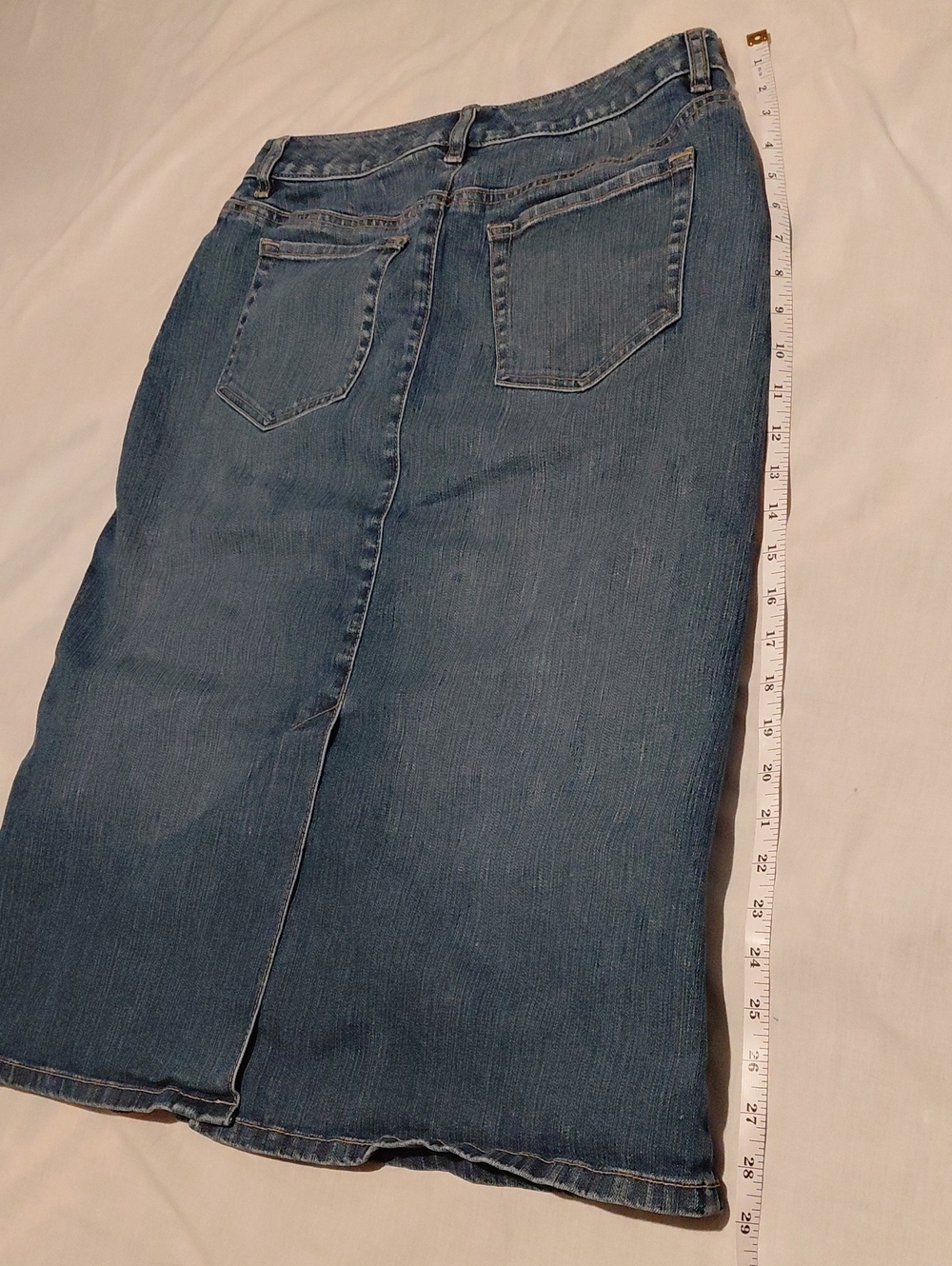 Vintage 90s Talbots Petites Denim Maxi Skirt - Size 8P - Picture 6 of 7